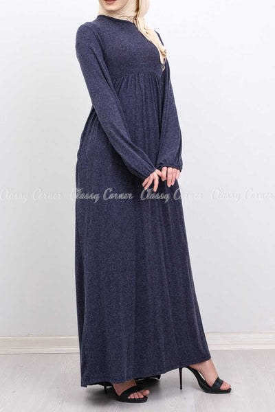 Navy Blue Modest Long Dress