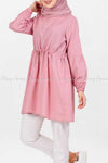 Pink Modest Tunic Dress - right side view