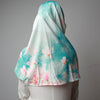 Pink Blue Cherry Blossom Printed Luxurious Instant Hijab