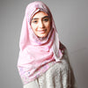 Pretty Pink Floral Border Print Two Piece Instant Hijab