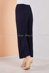 Pleated Navy Blue Modest Comfy Pants