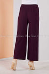 Pleated Purple Modest Comfy Pants - back view