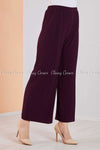 Pleated Purple Modest Comfy Pants - left side view