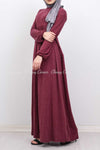 Red Modest Long Dress - right side view