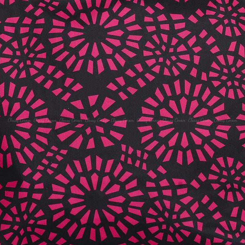 Simple Pink Abstract Full Print  Black Zipper Beach Bag