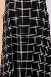 White Double Plaid Black Modest Long Dress - prints details