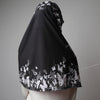 HIjab Australia,HIjab Women, Hijab House,  Haute, Hijab style, Hijab fashion, How to wear Hijab? Black ivory printed Hijab