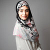 Hijab Women, Hijab House, Black white floral print Hijab, Hijab style, Hijab fashion, How to wear Hijab? Hijab Australia,Printed Hijab, Haute,