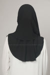 Black Chiffon Georgette Instant Pin-Free Multi Style Hijab