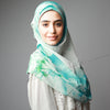 Hijab Women, Hijab House,Blue green Cherry Blossom  Hijab, HIjab Australia,Hijab style, Hijab fashion, How to wear Hijab, Haute