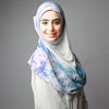 Blue purple floral instant print Hijab, Hijab online  Australia,Hijab style, Hijab fashion, How to wear Hijab? Haute,Hijab Women, Hijab House,