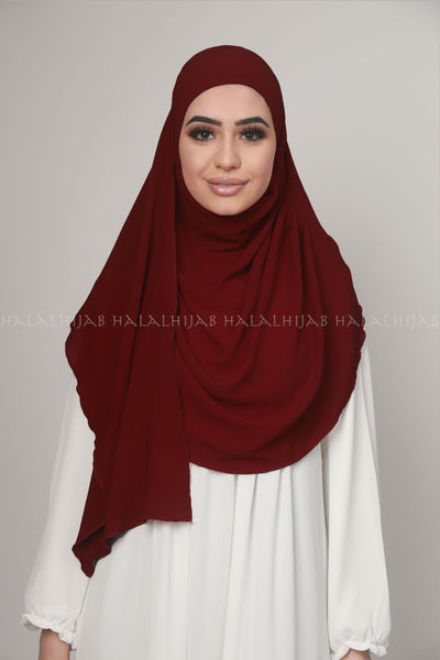 Maroon Georgette Instant Multi Style Hijab