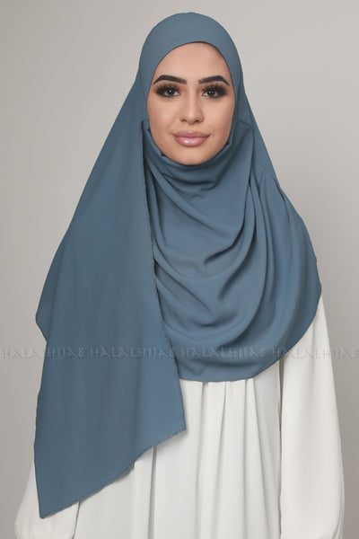 Denim Blue Best Quality Georgette Instant Hijab