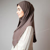 Sandalwood Taupe Coffee Stretchy Instant Plain Hijab