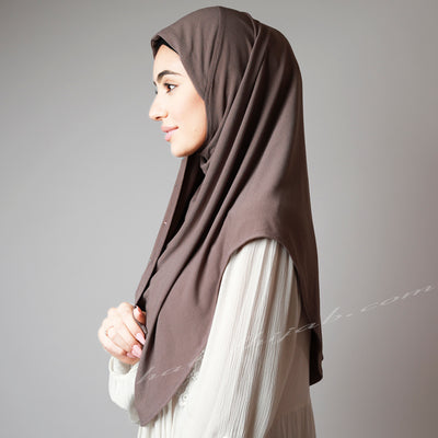 Sandalwood Taupe Coffee Crystal Dotted Stretchy Party Hijab