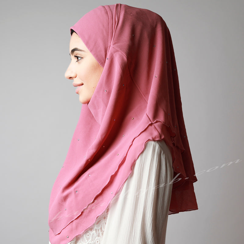 Dark Dusty pink chiffon crystallised instant Hijab, Hijab online  Australia,Hijab style, Hijab fashion, How to wear Hijab? Haute,Hijab Women,  Halal Hijab House, Chiffon Hijab online