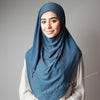 denim blue stretchy Hijab ,Hijab Women, Hijab House,Hijab Australia,Hijab style, Hijab fashion, How to wear Hijab, Haute
