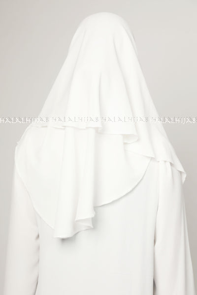 White Chiffon Georgette Instant Pin-Free Multi Style Hijab