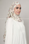 White Red Floral Print Chiffon Instant Pin-Free Multi Style Hijab