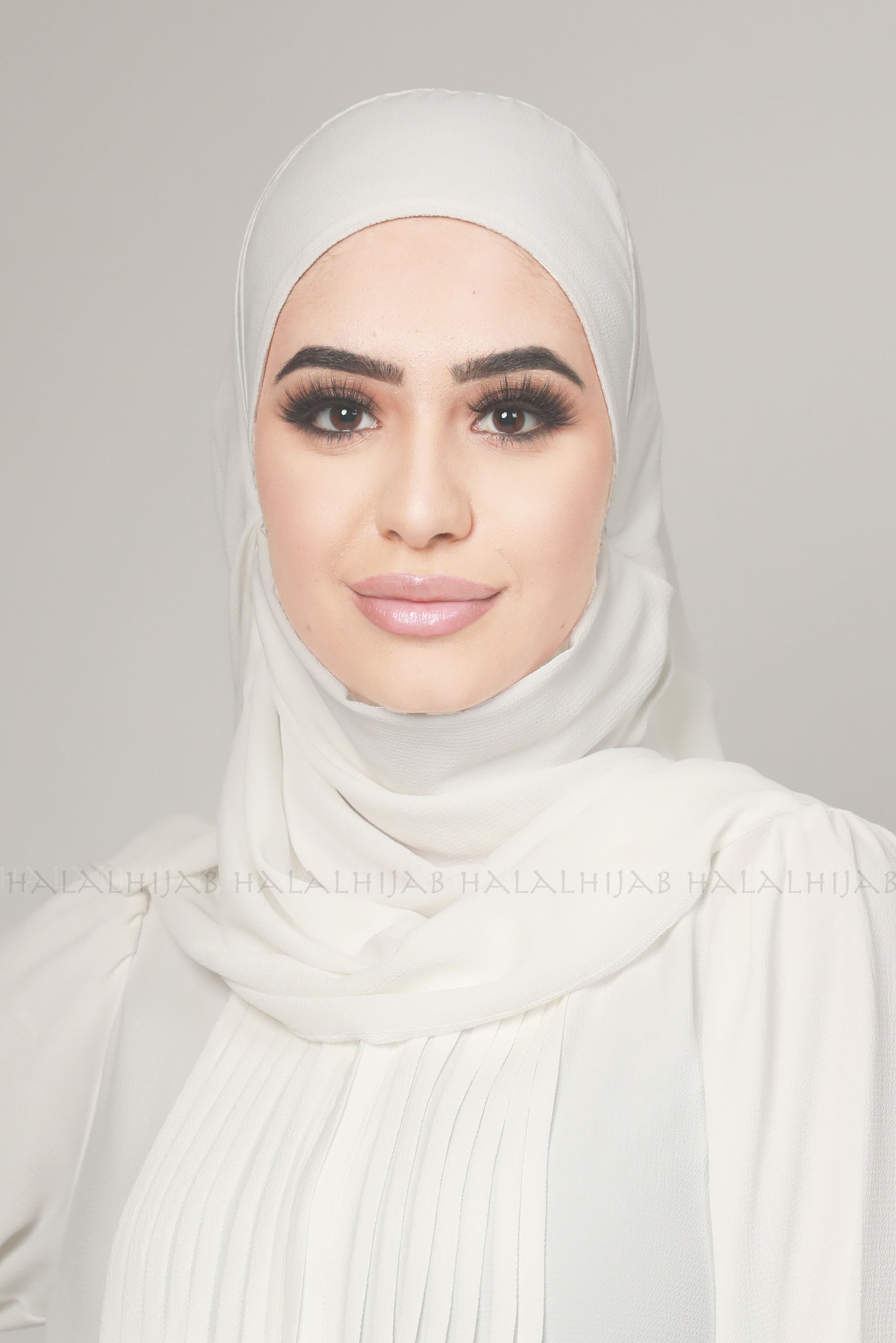 White Chiffon Georgette Instant Pin-Free Multi Style Hijab