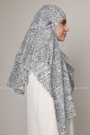 Black and White Geometric Print Instant Hijab