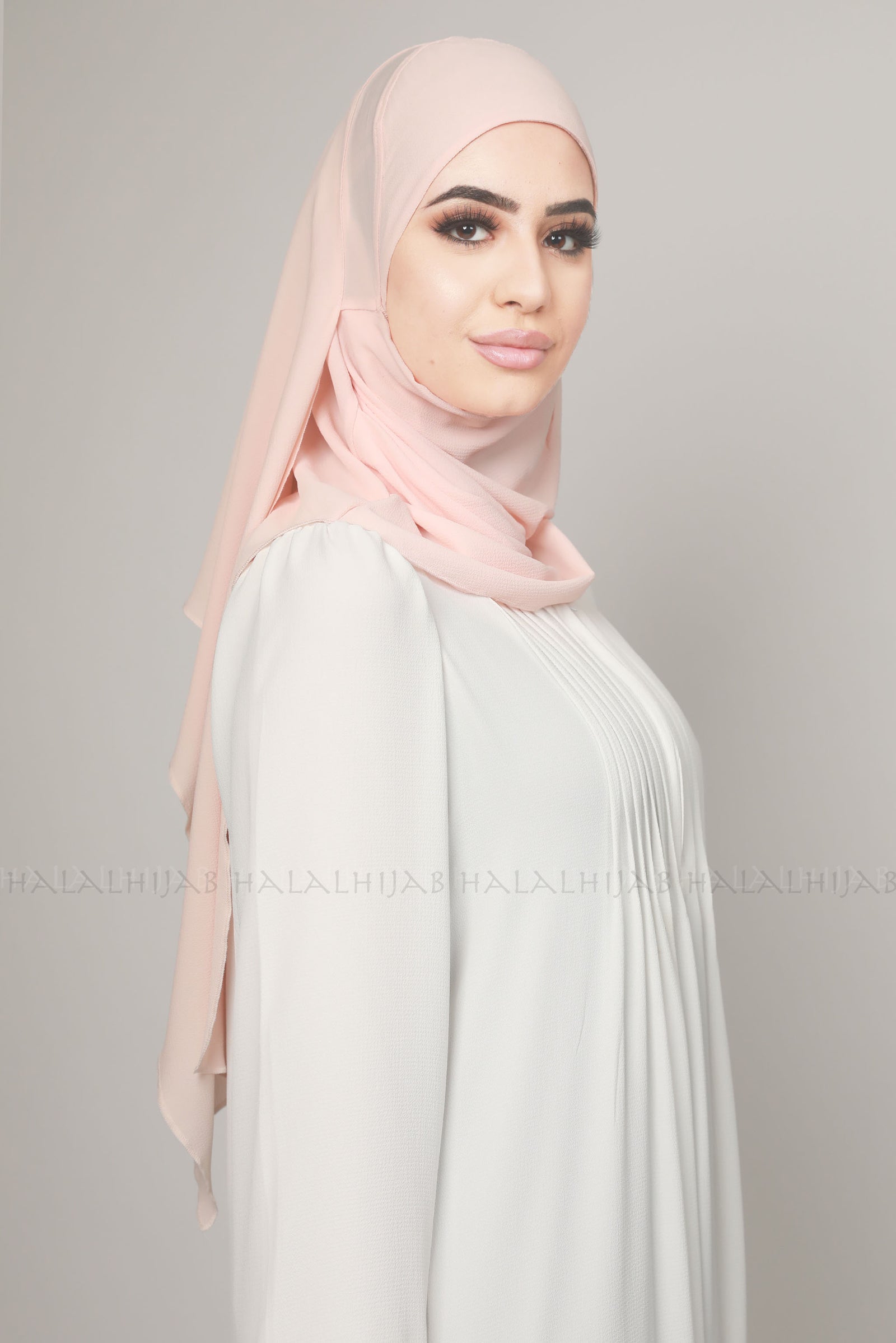 Light Coral Peach Instant Stylish Hijab
