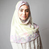 Light Cream Beige Printed Luxurious Instant Hijab
