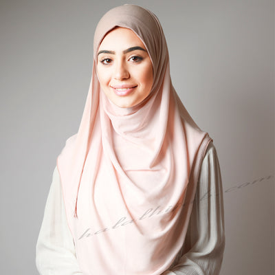 Light Nude Blush Cute Pink Stretchy Instant Hijab