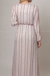 Light Pink Blue Stripped Maxi Dress