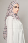 Pink Blue Stripe Chiffon Instant Hijab