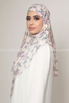 Pink Floral Chiffon Inner-Free Pin-Free Multi Style Hijab