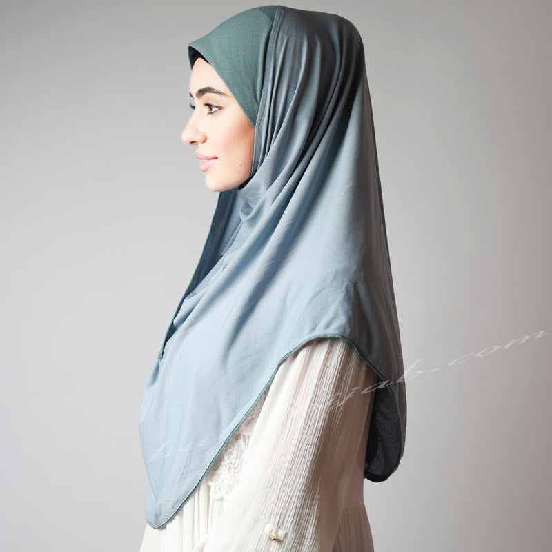 Hijab online, Hijab Women, Hijab House, Hijab style, Hijab fashion, How to wear Hijab , Light matte jeans blue stretchy instant hijab