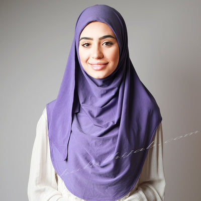 Jacaranda Violet Stretchy Instant Plain Pinless Hijab