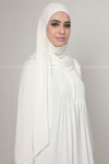 White Georgette Full Sleeve Long Dress